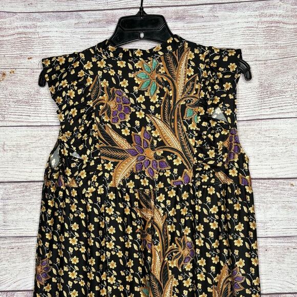 Warm Women's Boho Hippe Ruffle Sleeveless Cotton Breezy Floral Dress Size Small - Picture 5 of 16